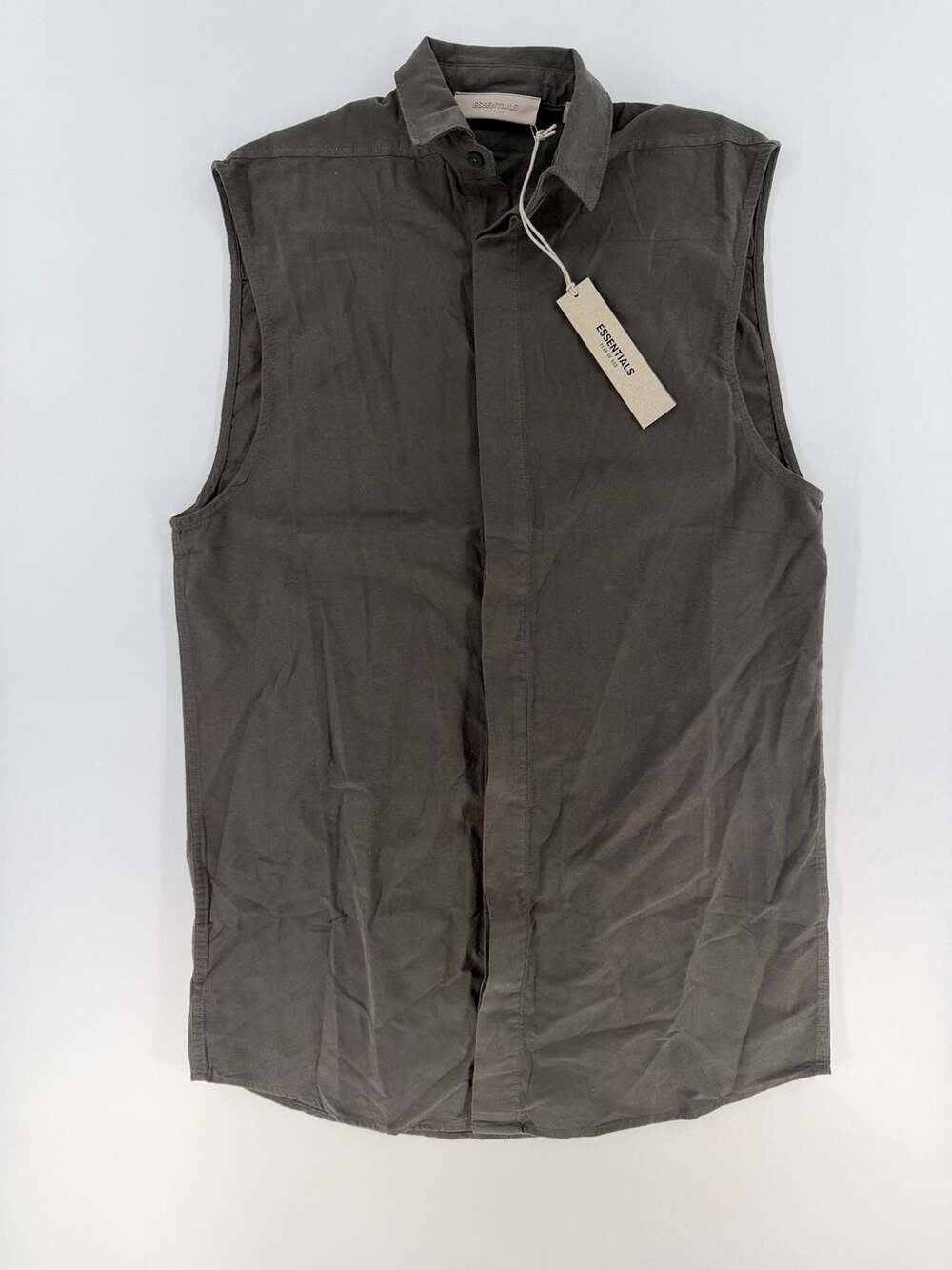 0780 Essentials Fear of God Women's Sleeveless Collared Button-Down Shirt